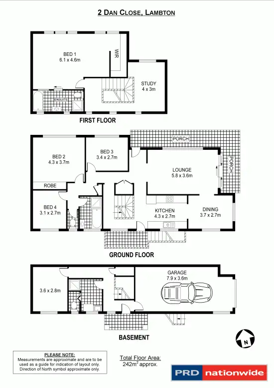 Floorplan of Homely house listing, 2 Dan Close, Lambton NSW 2299