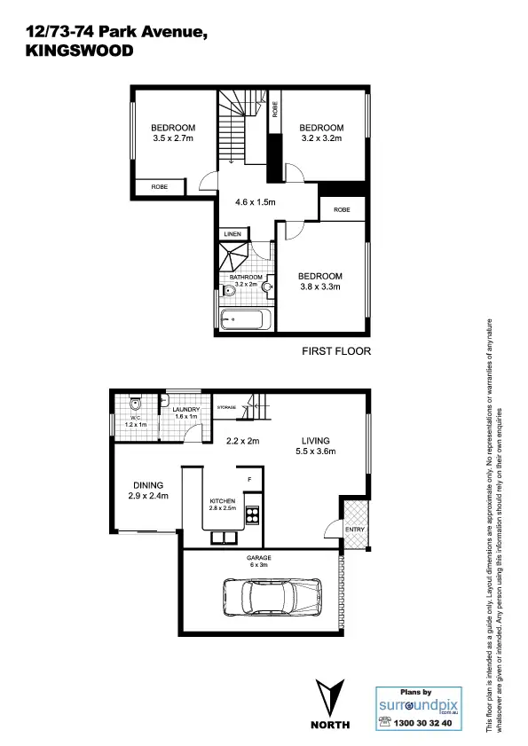 Floorplan of Homely townhouse listing, 12/73-74 Park Avenue, Kingswood NSW 2747