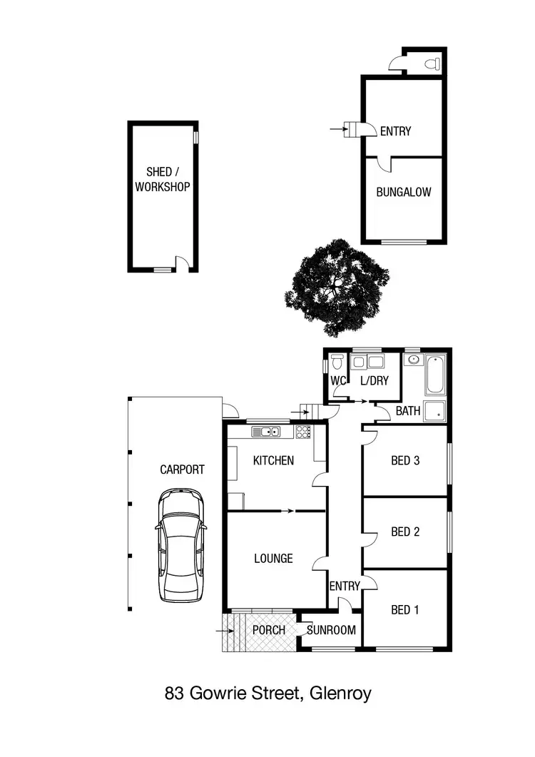 Floorplan of Homely house listing, 83 Gowrie Street, Glenroy VIC 3046
