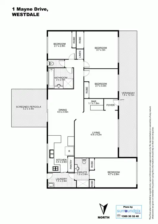 Floorplan of Homely house listing, 1 Mayne Drive, Tamworth NSW 2340