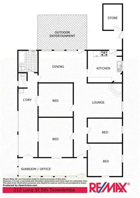 Floorplan of Homely house listing, 212 Long St, South Toowoomba QLD 4350