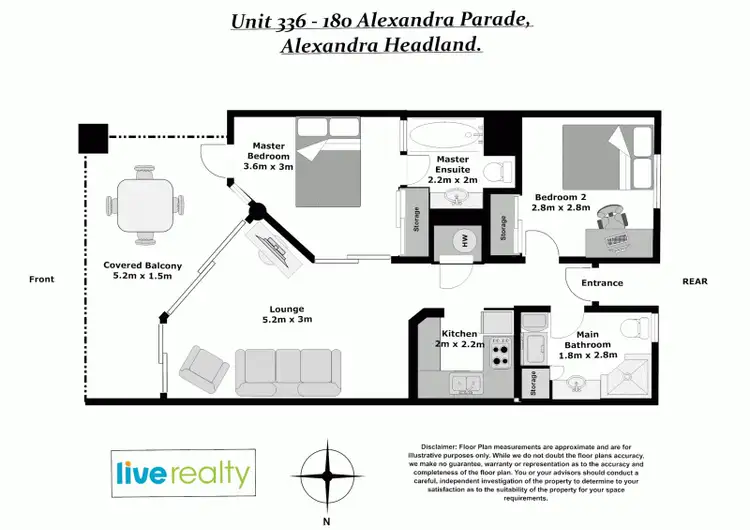 Floorplan of Homely unit listing, 336/180 Alexandra Parade, Alexandra Headland QLD 4572
