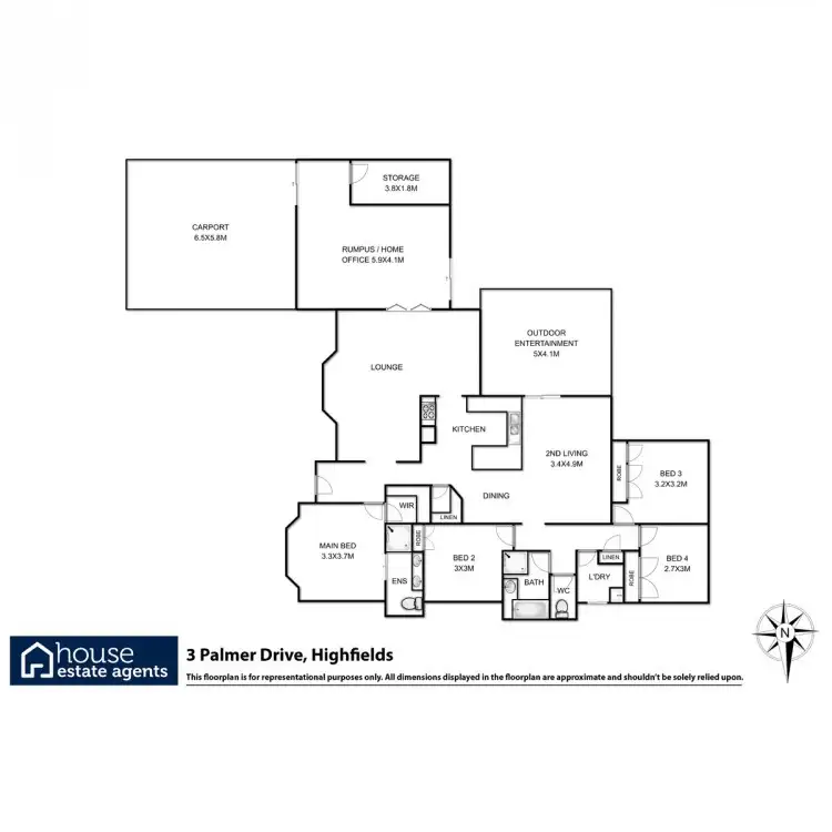 Floorplan of Homely house listing, 3 Palmer Drive, Highfields QLD 4352