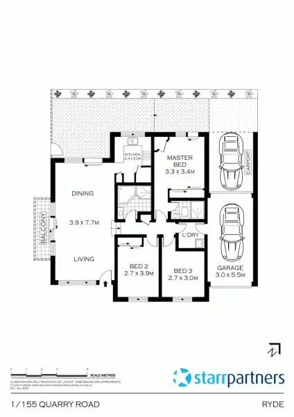 Floorplan of Homely villa listing, 1/155 Quarry Rd, Ryde NSW 2112