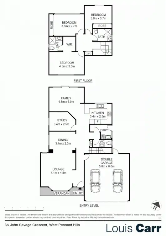 Floorplan of Homely semi-detached listing, 3a John Savage Cres, West Pennant Hills NSW 2125