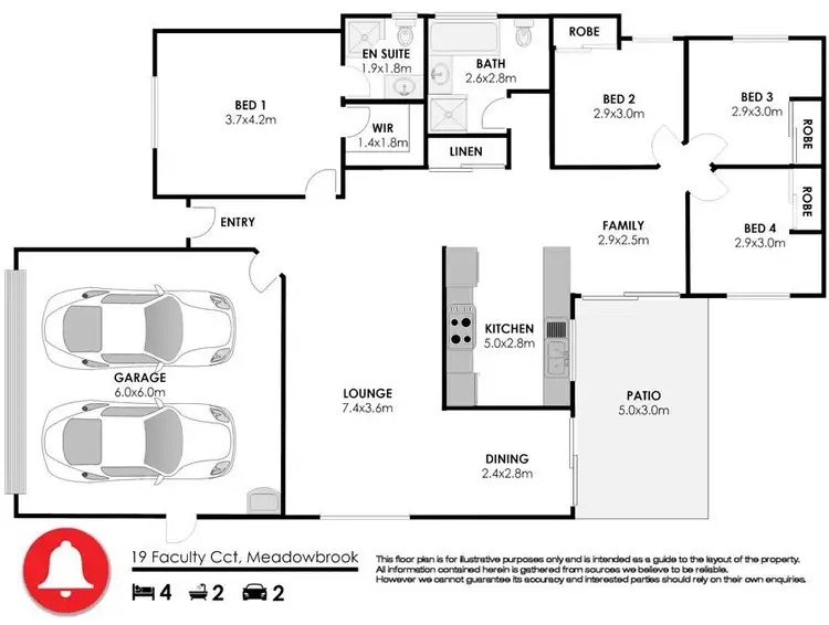 Floorplan of Homely house listing, 19 Faculty Circuit, Meadowbrook QLD 4131