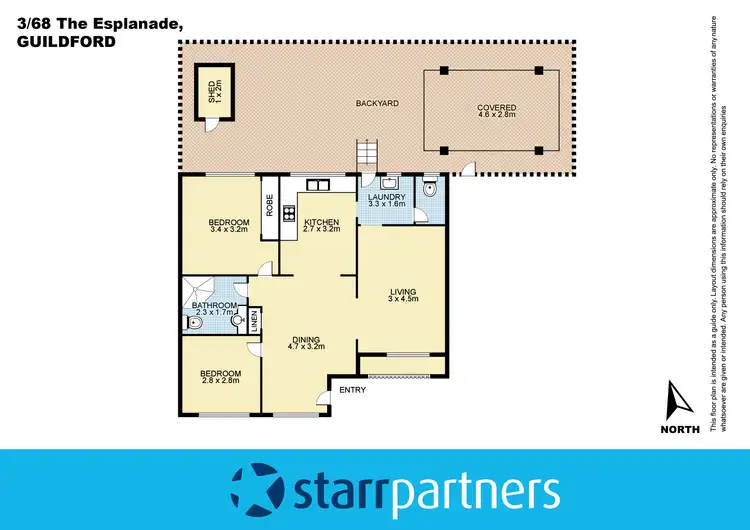 Floorplan of Homely villa listing, 3/68 The Esplanade, Guildford NSW 2161