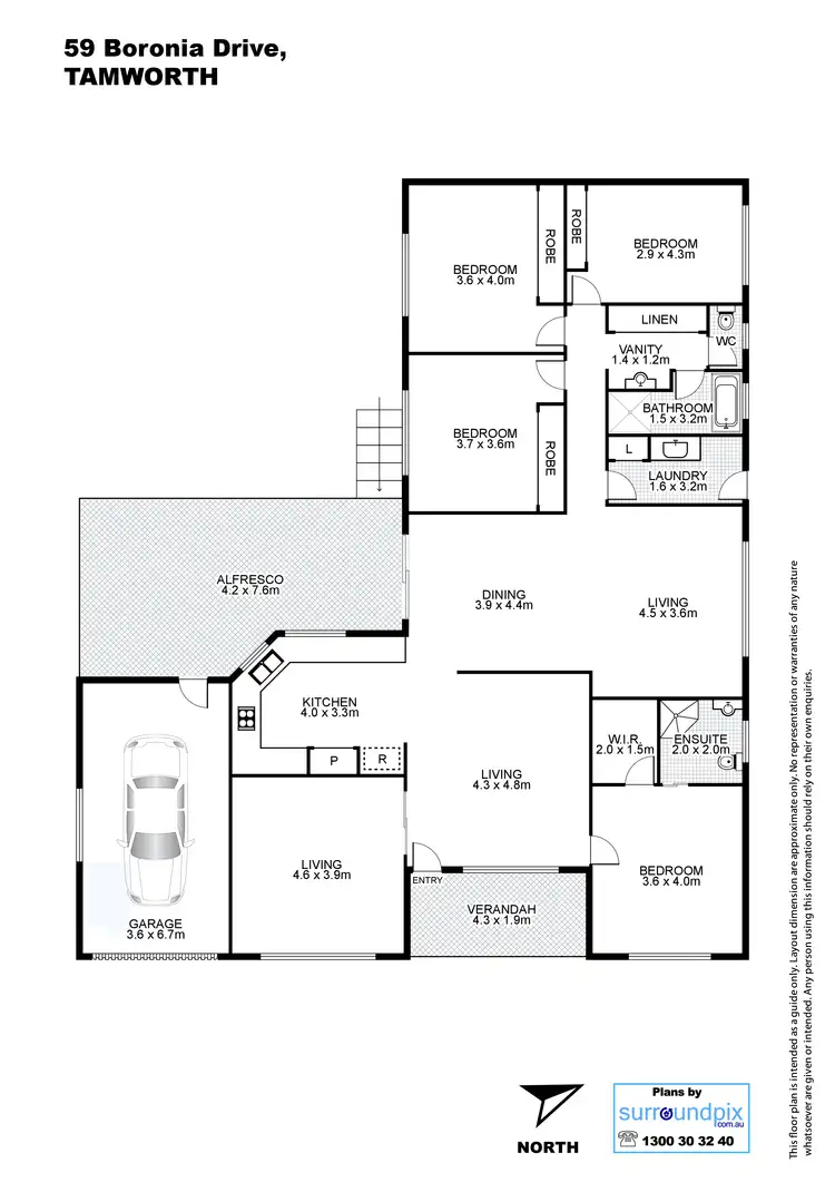 Floorplan of Homely house listing, 59 Boronia Drive, Tamworth NSW 2340
