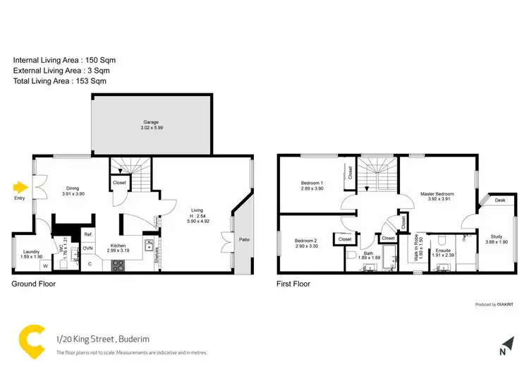 Floorplan of Homely townhouse listing, 1/20 King Street, Buderim QLD 4556