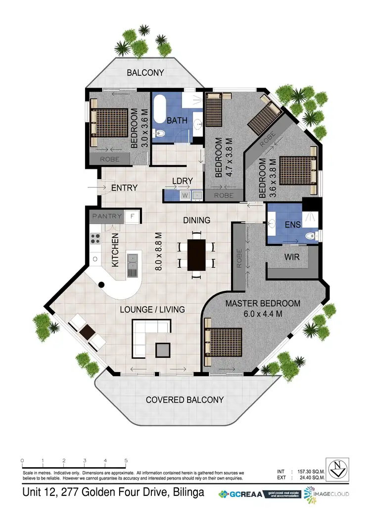 Floorplan of Homely unit listing, 12/277 Golden Four Dve, Bilinga QLD 4225