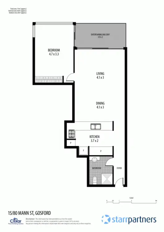 Floorplan of Homely unit listing, 15/72-82 Mann Street, Gosford NSW 2250