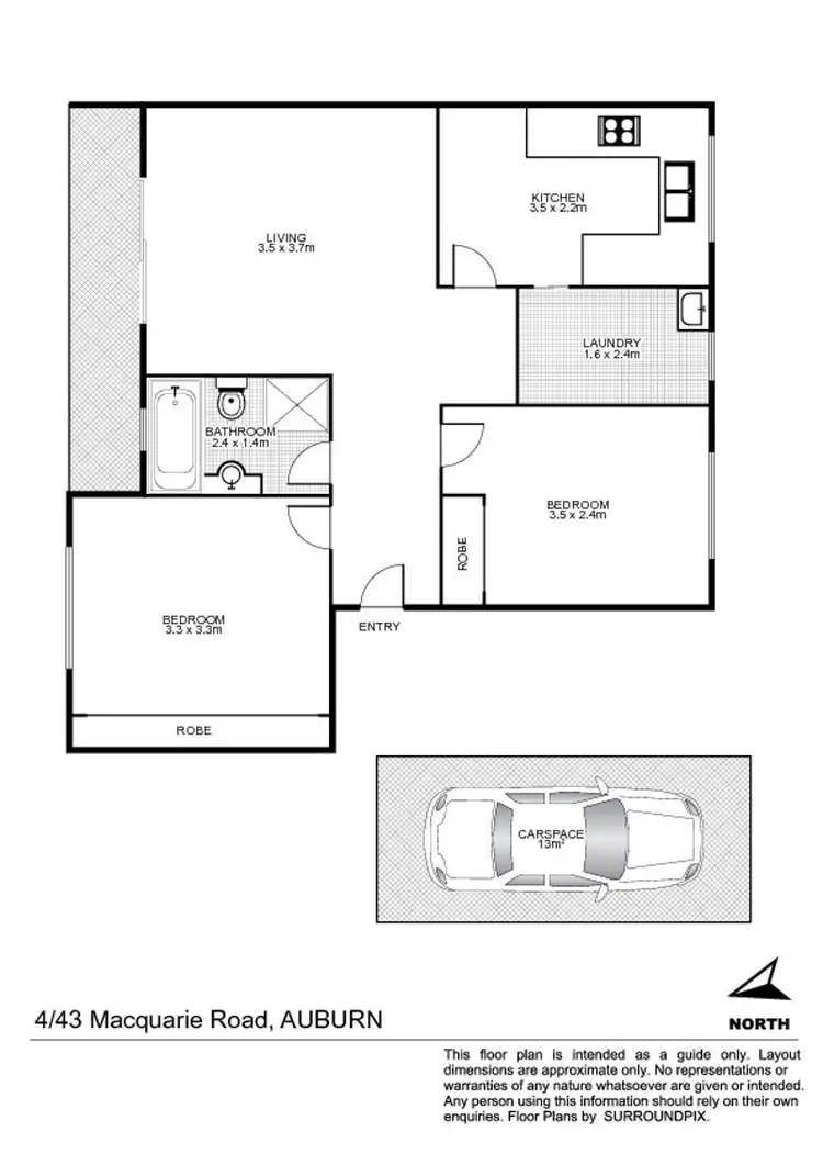 Floorplan of Homely unit listing, 4/43 Macquarie Rd, Auburn NSW 2144