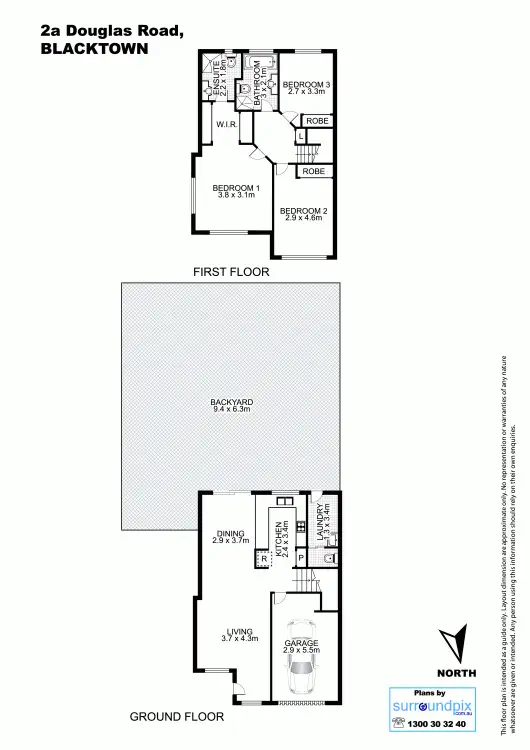Floorplan of Homely semi-detached listing, 2a Douglas Road, Blacktown NSW 2148