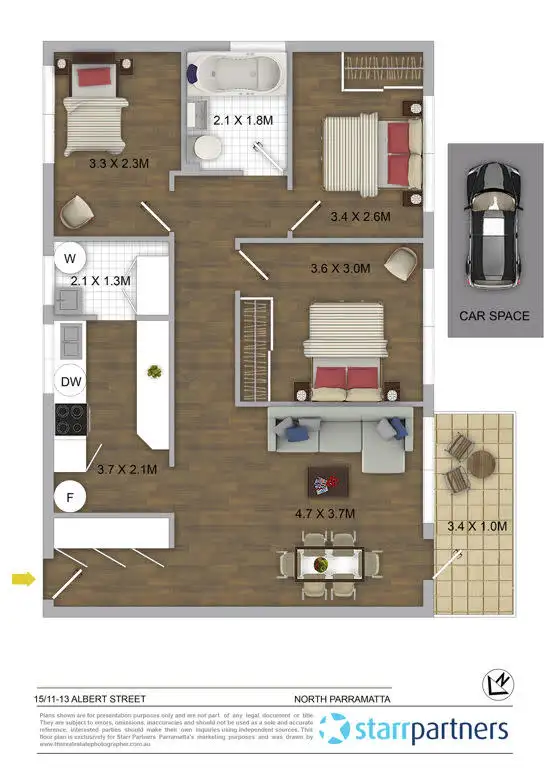Floorplan of Homely apartment listing, 15/11 Albert Street, North Parramatta NSW 2151