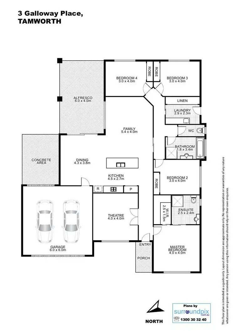 Floorplan of Homely house listing, 3 Galloway Place, Tamworth NSW 2340