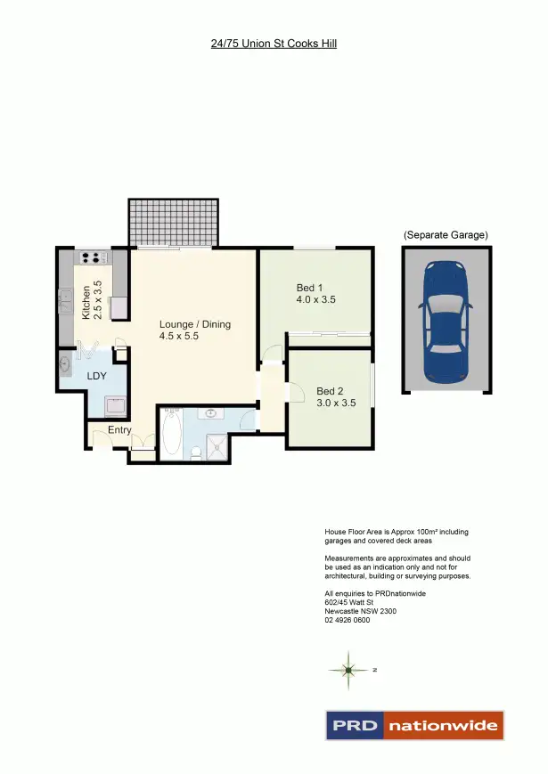 Floorplan of Homely unit listing, 24/75 Union Street, Cooks Hill NSW 2300