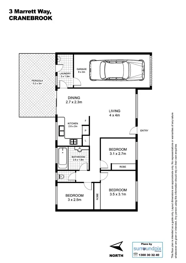 Floorplan of Homely house listing, 3 Marrett Way, Cranebrook NSW 2749