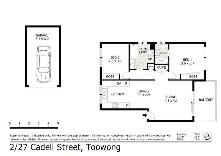 Floorplan of Homely unit listing, 2/27 Cadell Street, Toowong QLD 4066