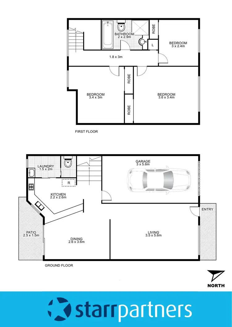 Floorplan of Homely townhouse listing, 27/12-14 Barker Street, St Marys NSW 2760
