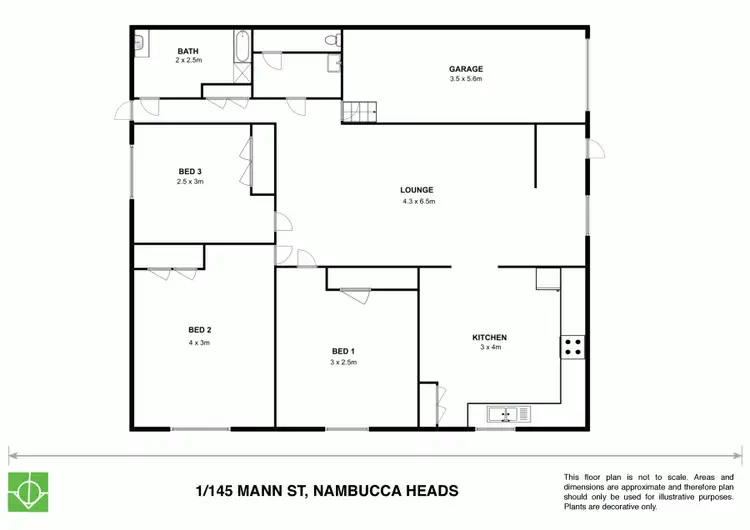 Floorplan of Homely villa listing, 1/145 Mann Street, Nambucca Heads NSW 2448