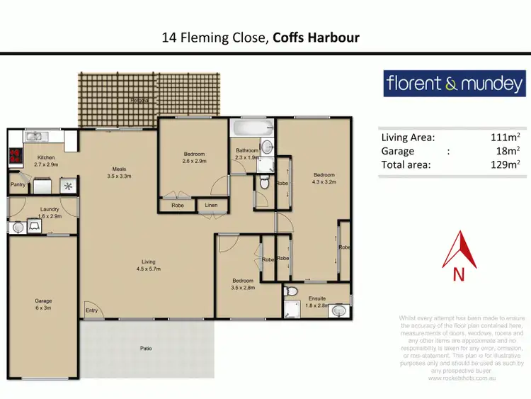 Floorplan of Homely house listing, 14 Fleming Cl, Coffs Harbour NSW 2450