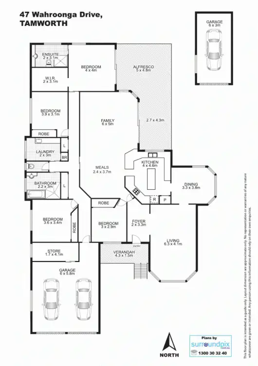 Floorplan of Homely house listing, 47 Wahroonga Drive, Tamworth NSW 2340
