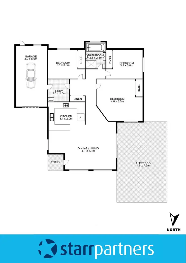 Floorplan of Homely semi-detached listing, 1a/102 Glossop Street, St Marys NSW 2760