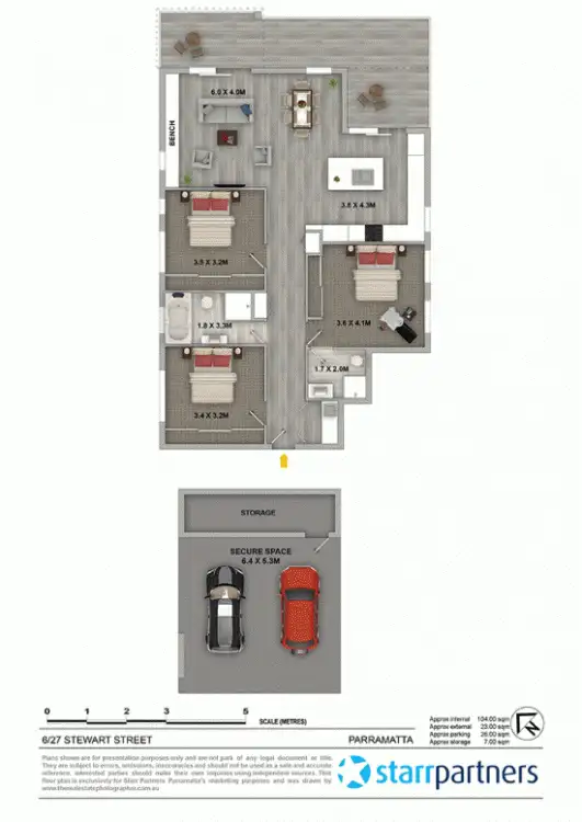 Floorplan of Homely unit listing, 6/27 Stewart Street, Parramatta NSW 2150