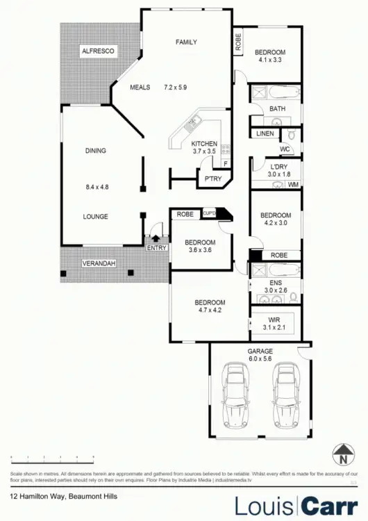 Floorplan of Homely house listing, 12 Hamilton Way, Beaumont Hills NSW 2155