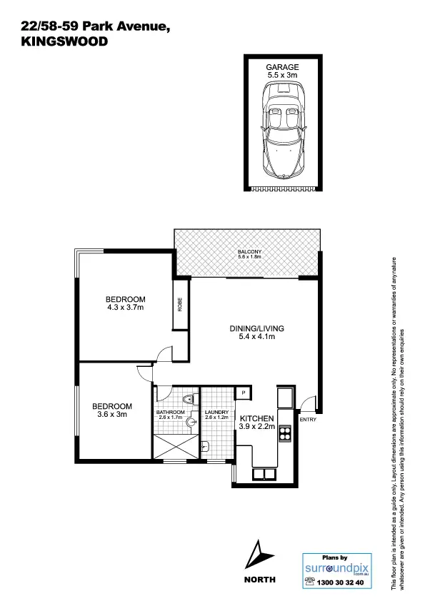 Floorplan of Homely unit listing, 22/58-59 Park Avenue, Kingswood NSW 2747
