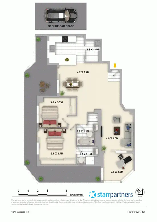Floorplan of Homely unit listing, 15/3 Good Street, Parramatta NSW 2150