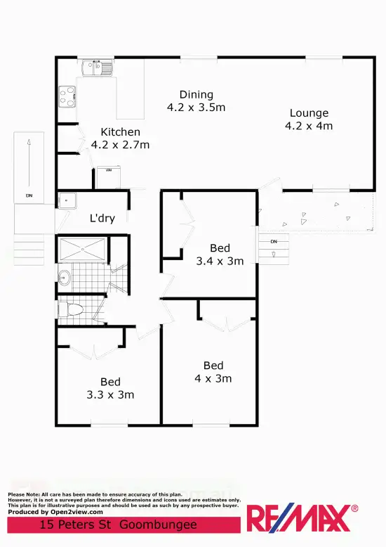 Floorplan of Homely house listing, 15 Peters Street, Goombungee QLD 4354