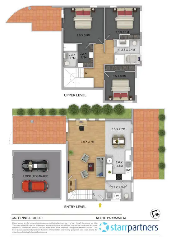 Floorplan of Homely townhouse listing, 2/59 Fennell Street, North Parramatta NSW 2151