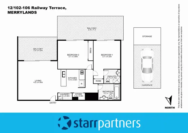 Floorplan of Homely unit listing, 12/102-106 Railway Terrace, Merrylands NSW 2160