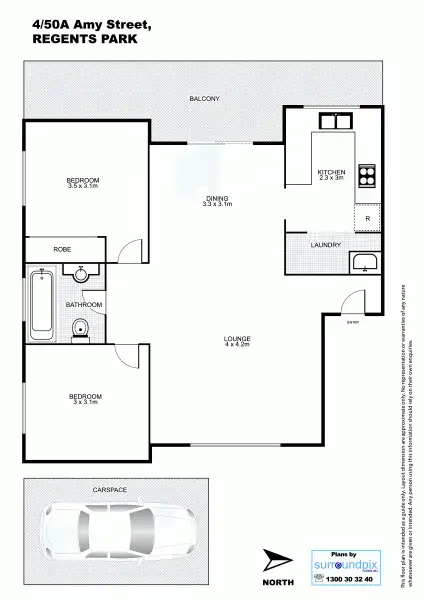 Floorplan of Homely unit listing, 4/50a Amy St, Regents Park NSW 2143