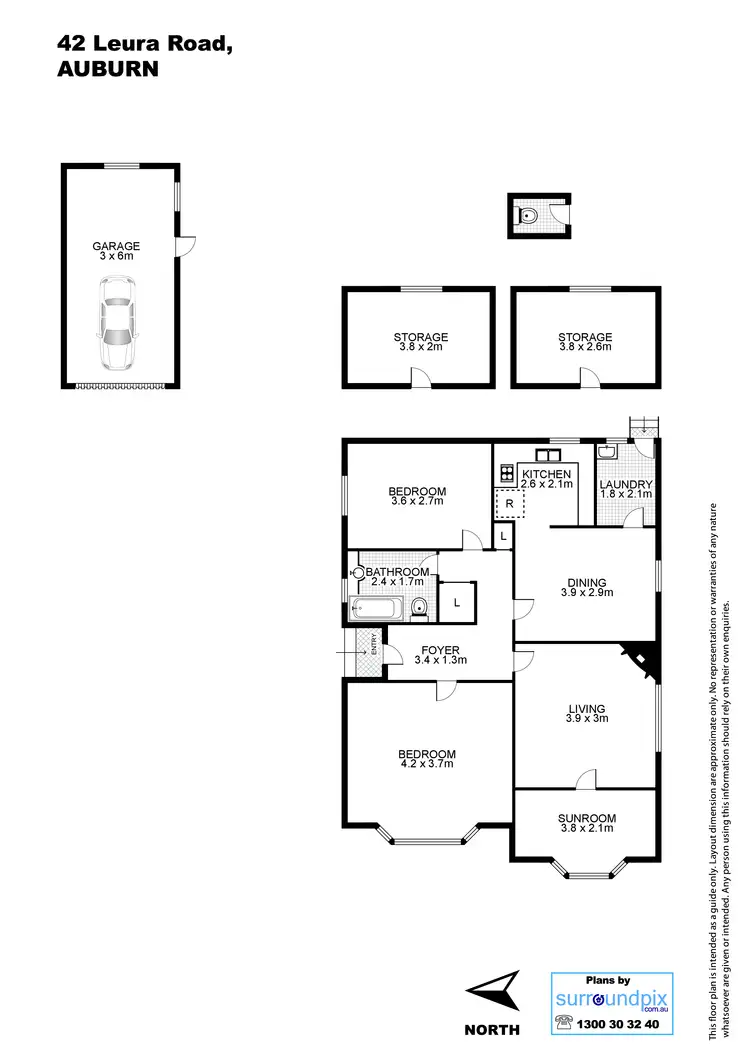 Floorplan of Homely house listing, 42 Leura Rd, Auburn NSW 2144