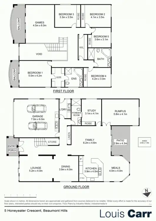 Floorplan of Homely house listing, 5 Honeyeater Crescent, Beaumont Hills NSW 2155