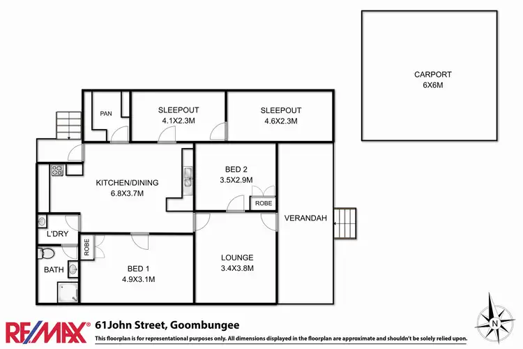 Floorplan of Homely house listing, 61 John Street, Goombungee QLD 4354