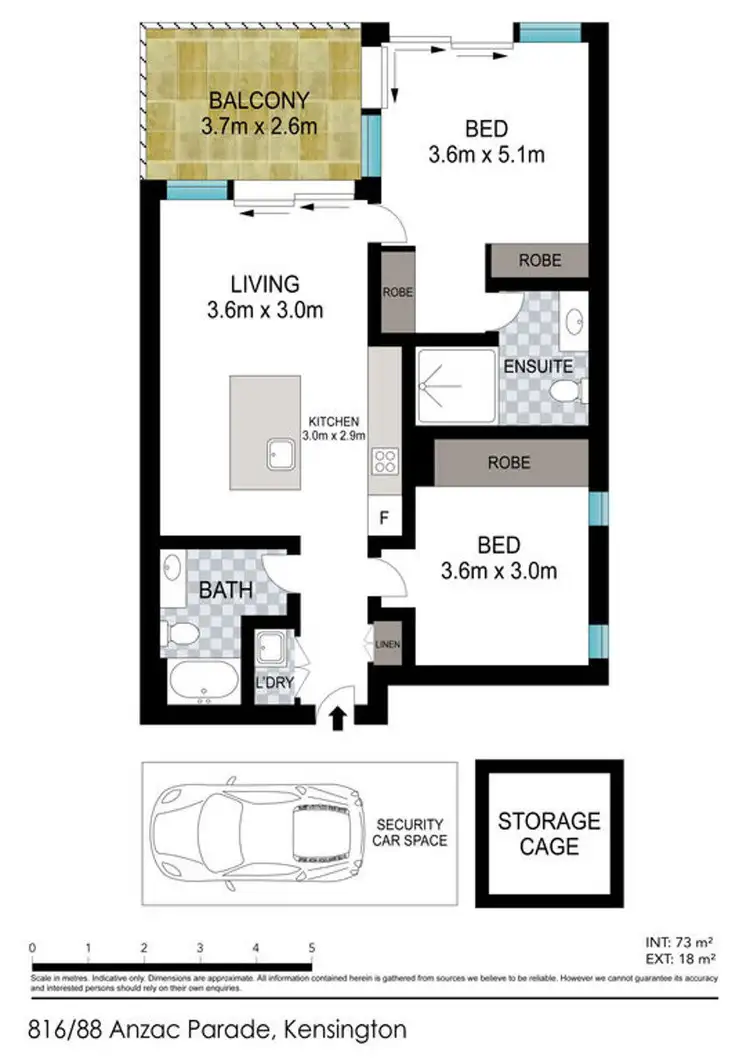 Floorplan of Homely unit listing, 816/84-104 Anzac Parade, Kensington NSW 2033