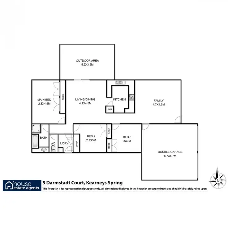 Floorplan of Homely house listing, 5 Darmstadt Street, Kearneys Spring QLD 4350