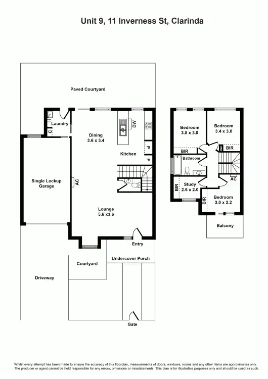 Floorplan of Homely townhouse listing, 9/11 INVERNESS ST, Clarinda VIC 3169