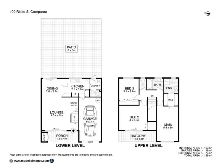 Floorplan of Homely townhouse listing, 100 Rialto Street, Greenslopes QLD 4120