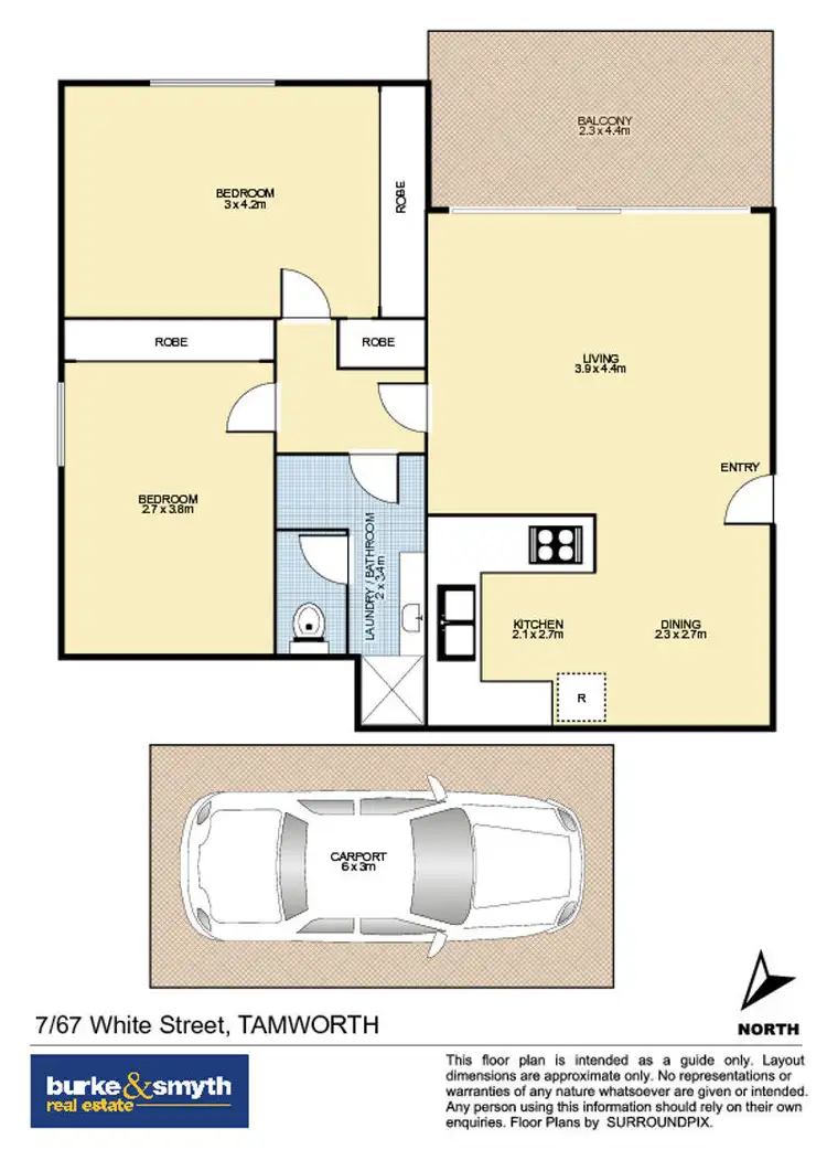Floorplan of Homely unit listing, 7/67 White Street, Tamworth NSW 2340