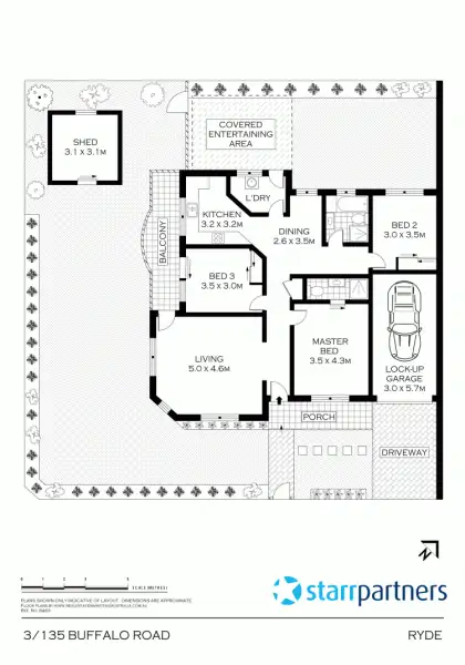 Floorplan of Homely villa listing, 3/135 Buffalo Rd, Ryde NSW 2112