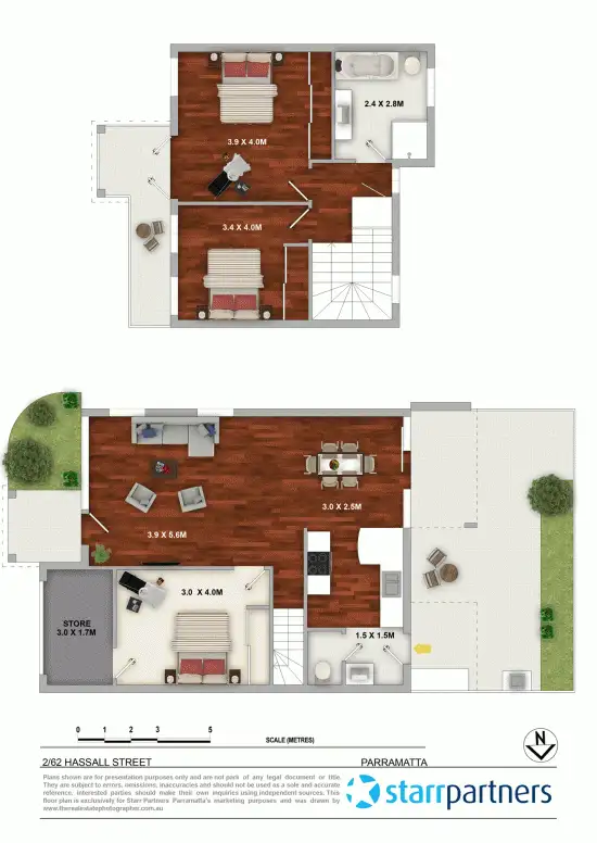 Floorplan of Homely townhouse listing, 2/62 Hassall Street, Parramatta NSW 2150