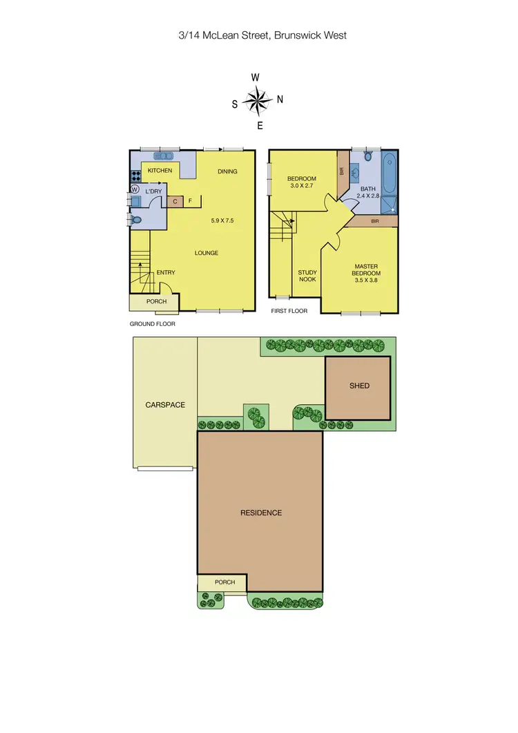 Floorplan of Homely townhouse listing, 3/14 McLean Street, Brunswick West VIC 3055
