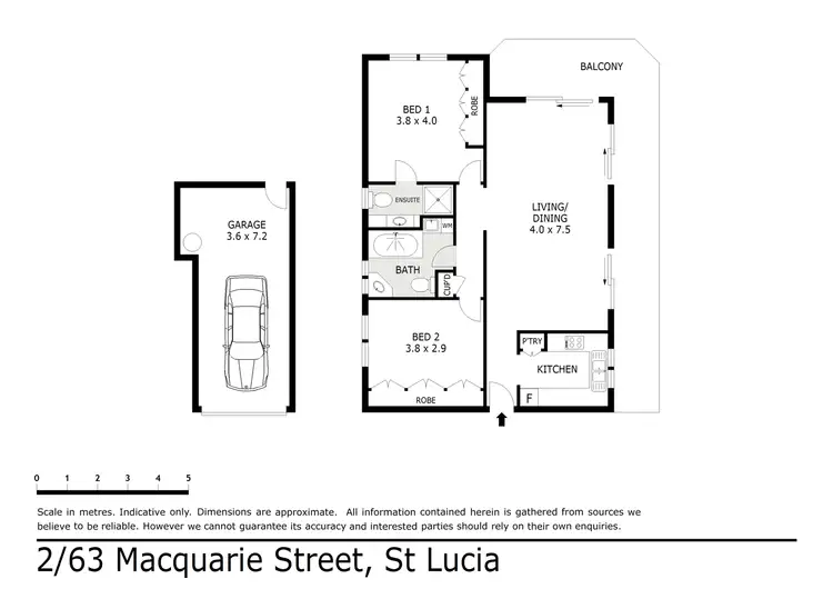Floorplan of Homely unit listing, 2/63 Macquarie Street, St Lucia QLD 4067