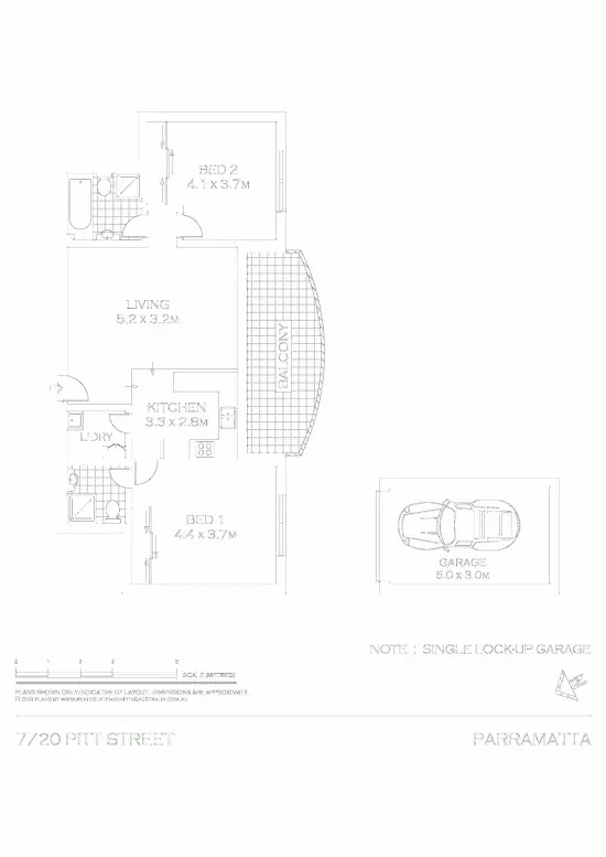 Floorplan of Homely unit listing, 7/20 Pitt Street, Parramatta NSW 2150