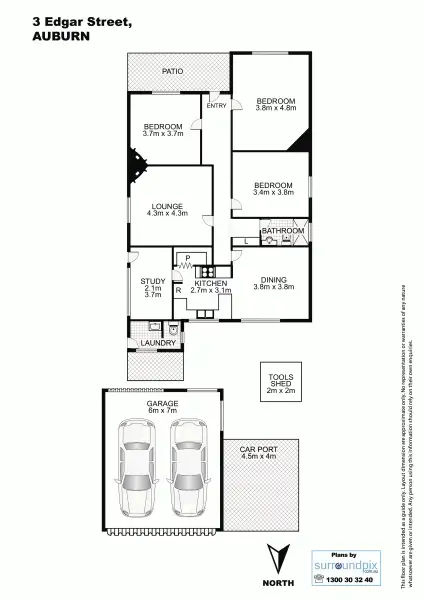 Floorplan of Homely house listing, 3 Edgar St, Auburn NSW 2144