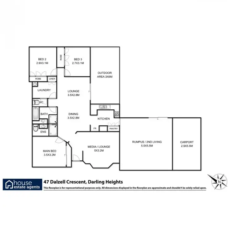 Floorplan of Homely house listing, 47 Dalzell Crescent, Darling Heights QLD 4350